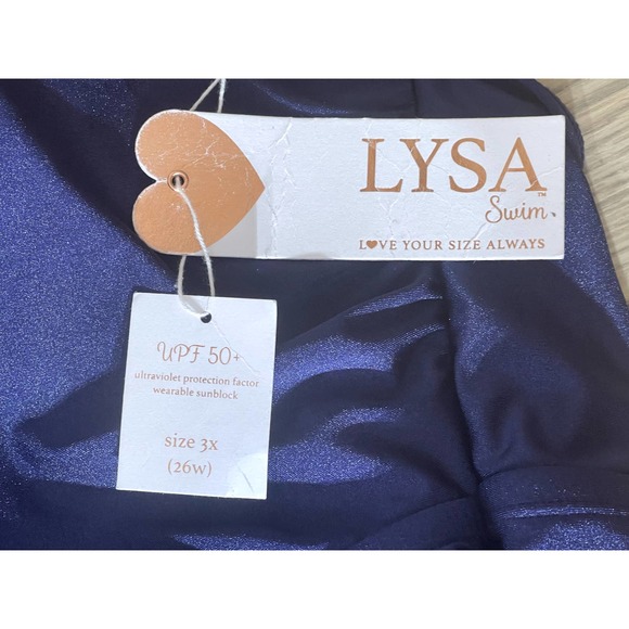 NWT LYSA SZ: 3X / 26W Navy 2 Piece Tankini - Picture 7 of 12